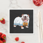 Serviette En Papier Ghost Bulldog Halloween Dog (En situation)
