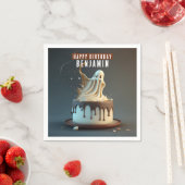 Serviette En Papier Ghost Dark and White Chocolate Gâteau d'anniversai (En situation)