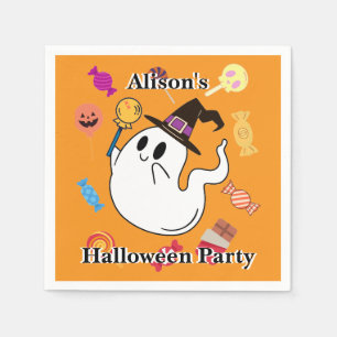 Serviette En Papier Ghost Halloween Orange Home Décor Enfants mignons