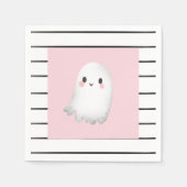 Serviette En Papier Ghost Hey Boo Pastel Pink Halloween Anniversaire (Devant)