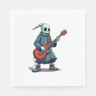 Serviette En Papier Ghost Jouer Guitare - Musique Éffrayante Halloween