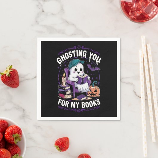 Serviette En Papier Ghosting You For My Books Ghost Reading Halloween (En situation)