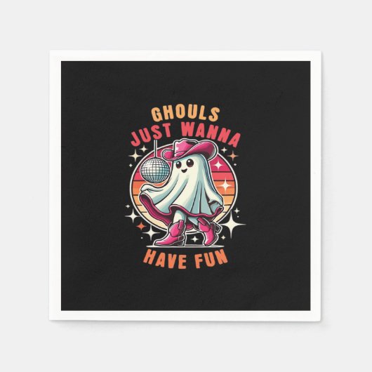 Serviette En Papier Ghouls Veut Juste Avoir Amusant Retro Disco (Devant)