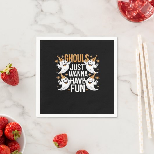 Serviette En Papier Ghouls Veut Juste Avoir Des Vibes D'Automne Amusan (En situation)