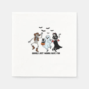 Serviette En Papier Ghouls veut juste s'amuser - Danser Squelette Spoo