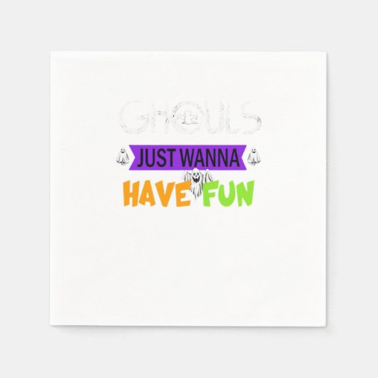 Serviette En Papier Ghouls veut juste s'amuser drôle automne (Devant)