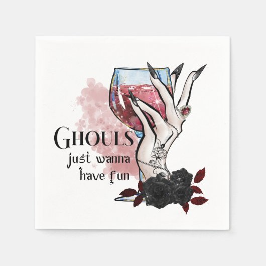 Serviette En Papier Ghouls veut juste s'amuser Halloween (Devant)