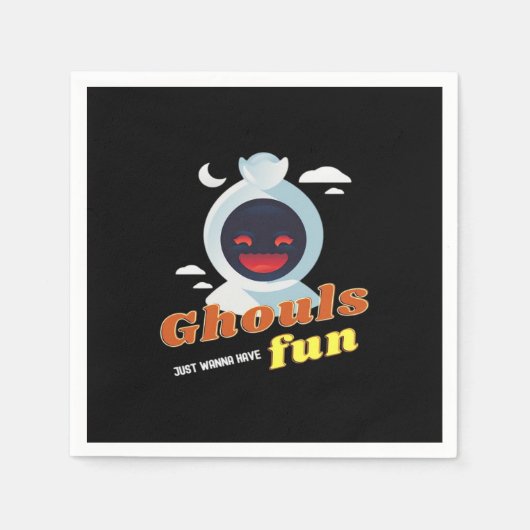 Serviette En Papier Ghouls veut juste s'amuser Halloween & Citation (Devant)
