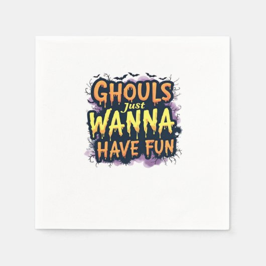 Serviette En Papier Ghouls veut juste s'amuser - Halloween design (Devant)