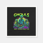 Serviette En Papier Ghouls veut juste s'amuser - Halloween Sloth Desig (Devant)