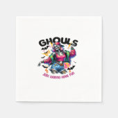Serviette En Papier Ghouls veut juste s'amuser Halloween Vibes (Devant)