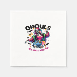 Serviette En Papier Ghouls veut juste s'amuser Halloween Vibes