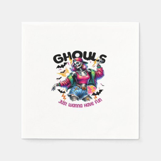 Serviette En Papier Ghouls veut juste s'amuser Halloween Vibes (Devant)