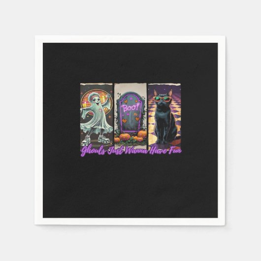 Serviette En Papier Ghouls Veux Juste Avoir Un Style De Fente Amusant (Devant)