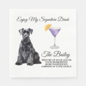 Serviette En Papier Giant Schnauzer Mariage Signature Boire serviettes (Devant)