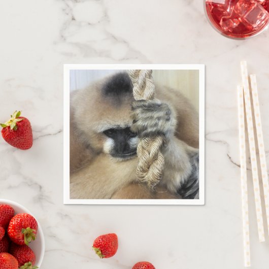 SERVIETTE EN PAPIER GIBBON (En situation)