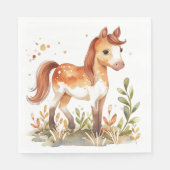 Serviette En Papier Giddy Up, Magnifique ! Aquarelle adorable (Devant)