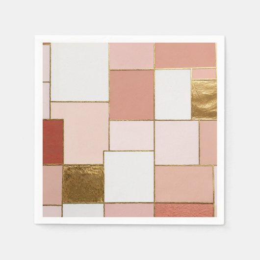 Serviette En Papier Gilded Rose Géométrie (Devant)