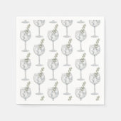 Serviette En Papier Gin Cocktail Illustré Cocktail Napkin (Devant)