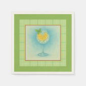 Serviette En Papier Gin & Tonic Cocktail Napkin – Mint Plaid (Devant)