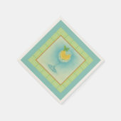 Serviette En Papier Gin & Tonic Cocktail Napkin – Mint Plaid (Coin)