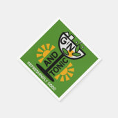 Serviette En Papier Gin vintage Et Art Tonique (Coin)