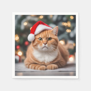 Serviette En Papier Ginger British Shorthair Noël