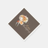 Serviette En Papier Ginger Girl avec Citrouille Thanksgiving (Coin)