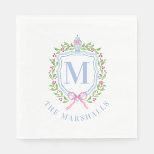 Serviette En Papier Ginger Jar & Christmas Berries Monogramme