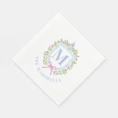 Serviette En Papier Ginger Jar & Christmas Berries Monogramme (Coin)