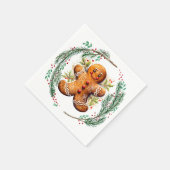 Serviette En Papier Gingerbread Cookie et Christmas Holly (Coin)
