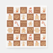 Serviette En Papier Gingerbread Cookies À damiers Motif (Devant)