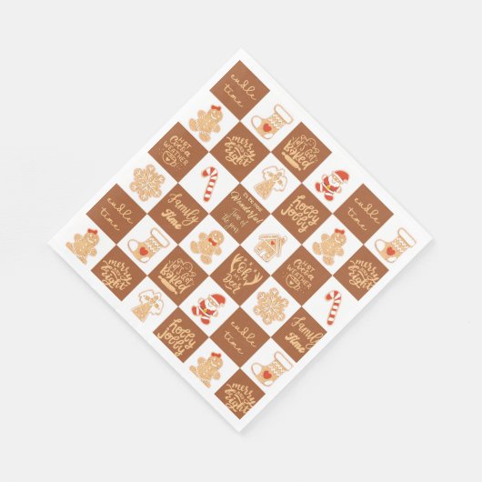 Serviette En Papier Gingerbread Cookies À damiers Motif (Coin)