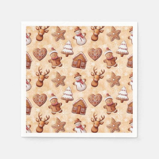 Serviette En Papier Gingerbread Cookies Noël (Devant)