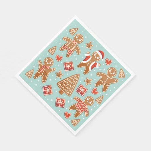 Serviette En Papier Gingerbread Cookies Noël (Coin)
