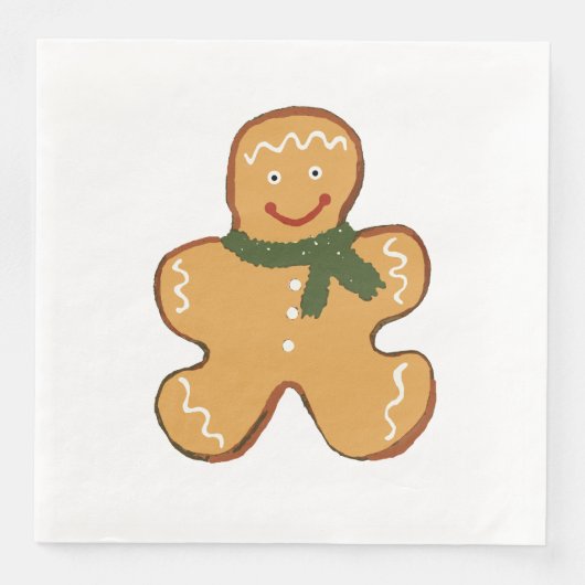 Serviette En Papier Gingerbread Homme Cookie Noël (Devant)