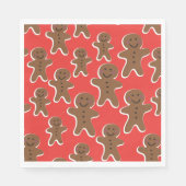 SERVIETTE EN PAPIER GINGERBREAD HOMME RASSEMBLANT PAPIER NAPKINS (Devant)