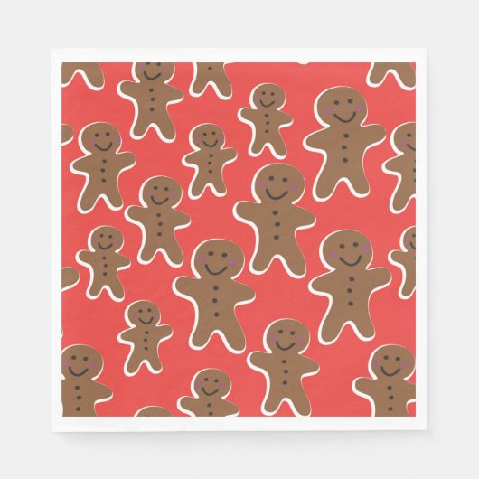 SERVIETTE EN PAPIER GINGERBREAD HOMME RASSEMBLANT PAPIER NAPKINS (Devant)