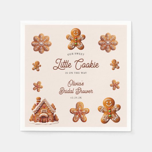 Serviette En Papier Gingerbread House Christmas Cookie Baby Shower (Devant)