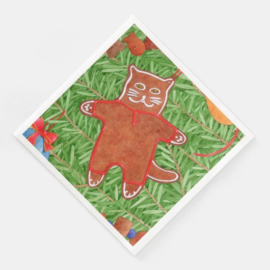 Serviette En Papier GINGERBREAD KITTY Diner Standard Papier de table (Coin)