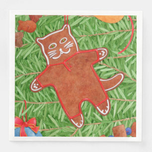 Serviette En Papier GINGERBREAD KITTY Diner Standard Papier de table