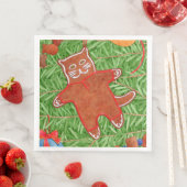 Serviette En Papier GINGERBREAD KITTY Diner Standard Papier de table (En situation)