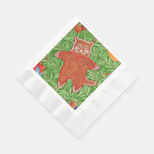 Serviette En Papier GINGERBREAD KITTY Rein Papier de déjeuner serviett (Coin)