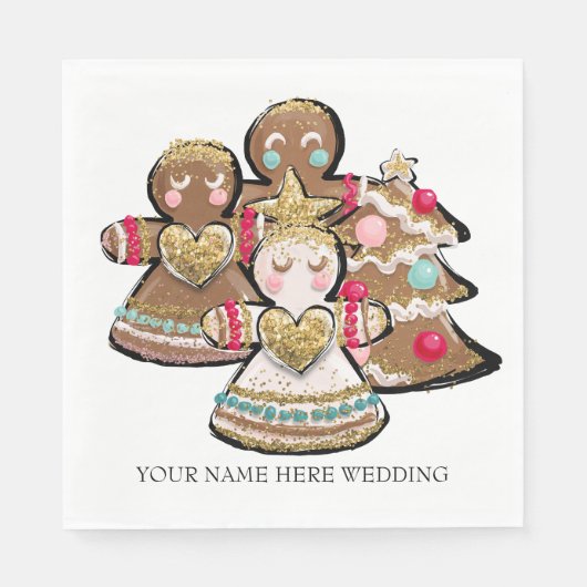 Serviette En Papier Gingerbread Noël Cookie (Devant)