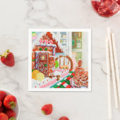 Serviette En Papier GINGERBREAD SURPRISE StandardCocktailPapier de tab (En situation)