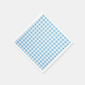 Serviette En Papier Gingham Bleu Bébé (Coin)