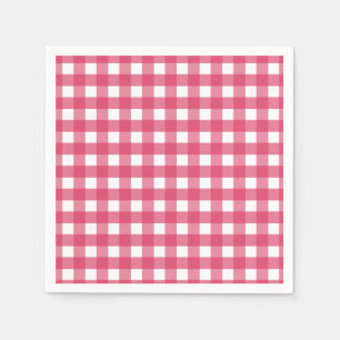 Serviette En Papier gingham cerise