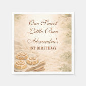 Serviette En Papier Gingham Cinnamon Bakery Little Bun 1st Birthday (Devant)