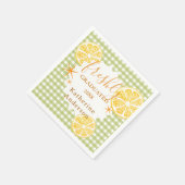 Serviette En Papier Gingham Citron Fraîchement Diplômé (Coin)