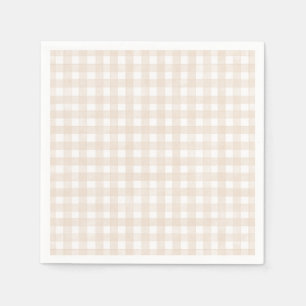 Serviette En Papier Gingham Classique Beige